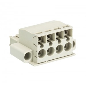 Розетка Wiecon 8213 BFK / 4 TOP K F, Розеточный разъем, угловой, на кабель, шаг: 5.08 мм, 4 полюса, фиксация провода пружинная, исполнение: с маркировкой, с монтажными фланцами, 400V, 12А, цвет: серый