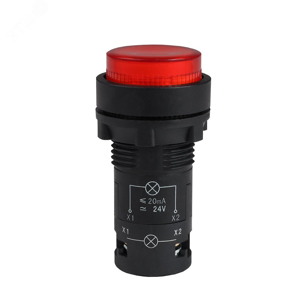 Изображение товара Кнопка с подсветкой OptiSignal Compact D22 C7-PL-B401 красная для автоматизации