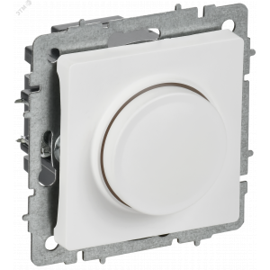 BRITE Светорегулятор поворотно-нажимной 600Вт СС10-1-0-БрАБ арктический белый IEK BR-D20-0600-K91