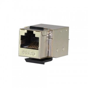 HYC-K18F112, Розетка Keystone 8P8C (RJ-45) CAT.5e, черная (TOOL FREE)