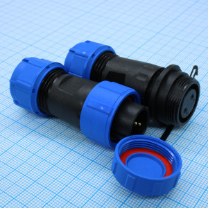 SZC16 2P-F-M, Разъём герметичный SZC16 2P-M-FB, 2 контакта