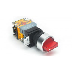 Переключатель DT22M-S2LD11/GNAC/DC24, Переключатель 2 положения, в сборе, с блокировкой, 24 - 380VAC / DC, 0,6 - 10A, с подсветкой 24VDC, зеленый, диаметр отверстия: 22 мм, металлическая обойма кнопки