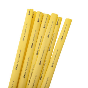 Термоусаживаемая трубка ТУТ нг 12/6 желтая в отрезках по 1м PROxima tut-12-y-1m