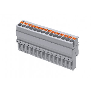 Разъем для клемм TPP2.5-14-GY, Разъем штекерный с push-in зажимом, для клемм TP2.5-2…, 14 полюсов, цвет: серый