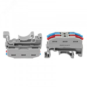 Клемма СМК 222-422D проходная 2-полюсная, с креплением на DIN-рейку (0,08-4 мм2) серая  07-5239