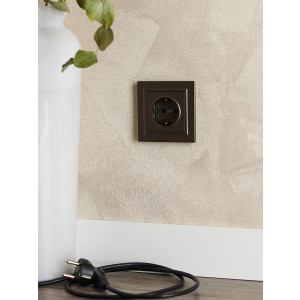 Розетка 1-м СП BRITE РС11-1-0-БрТБ 16А с заземл. без защ. шторки бронза BR-R11-16-K45