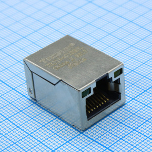 TRJ19401BBNL, Разъем для установки на печатную плату  экранированный розетка RJ-45 c фильтром 10/100Base-TX (1:1), SMD - 40...+ 85°C Lк. = 23.05 мм, уп. на ленте