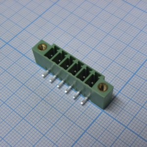 15EDGRM-3.81-06P-14-00A(H), Разъемный клеммный блок на плату, 6 контактов. Серия 15EDGRM-3.81