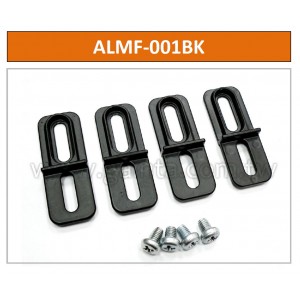 ALMF-001BK, Комплект монтажных кронштейнов 4 шт и винтов М5х10мм для корпусов серии HQ0xx и G1xx, алюминиевый сплав ADC-12, черный