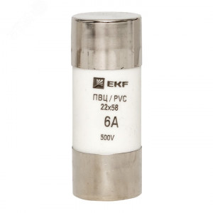 Вставка плавкая цилиндрическая ПВЦ 22х58 6А pvc-22x58-6
