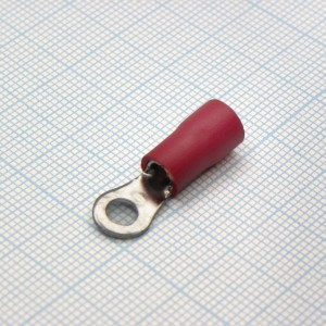 RV3.5-4  Red, наконечник кабельный кольцевой с изоляцией d=4.3мм, сеч. пров.2.5-4.0мм2