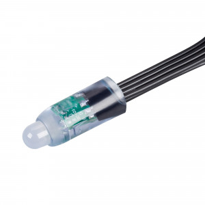 Модуль герметичный ARL-UVR-D12 5V RGB (0.3W, IP67, 90 deg) 042970, Герметичный светодиодный модуль IP67, цвет свечения RGB, напряжение 5 В, мощность 0.3 Вт, 1 светодиод DIP 8 мм, угол 90°. 50 шт на проводе, расстояние между модулями 100 мм. Уровень герметизации IP67. Размер O12х32 мм.