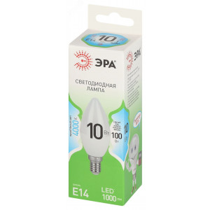 Лампа светодиодная LED 10 Вт 1000Лм 4000К свеча нейтральный E14 220-240В LED B35-10W-840-E14 Green Line Б0067093
