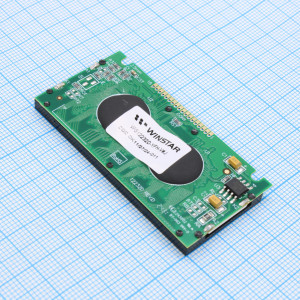 WG12232D-YFH-V#J, ЖКИ графич, 122 x 32, FSTN белый Positive/Transfl, подсв. LED Ж-Зел, VDD = 5V, 6 o`cl, -20...+70C