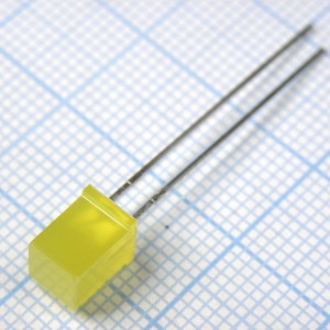 L-503YDT, Светодиод 5х5мм/желтый/588нм/1-3мкд/110°
