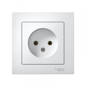 Розетка 1-м СП AtlasDesign 16А IP20 без заземл. в сборе бел. SE ATN000140