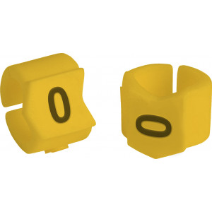 brd333400, SCNG-23-0 клипсы жёлтые, 50шт/упак, для провода 5,9-8,5мм диаметра, легенда 0