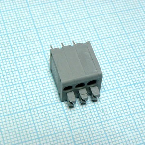 DG236-3.81-03P-11-00A(H), Нажимной безвинтовой клеммный блок на 3 контакта. Зажим типа торцевой контакт. Серия DG236-3.81