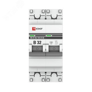 Автоматический выключатель 2P 32А (В) 4,5kA ВА 47-63 PROxima mcb4763-2-32B-pro