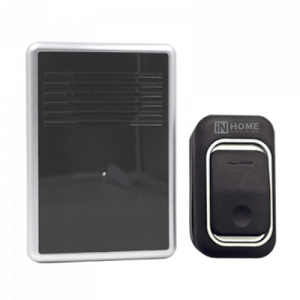 Звонок беспроводной ЗБ-10 38 мелодий с регул. звука подсветкой 150м цифр. кодир. с кнопкой IP44 серебр./черн. 4690612013381