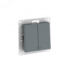 ATLASDESIGN 2-клавишный ВЫКЛЮЧАТЕЛЬ с подсветкой ,сх.5а, 10АХ, быстрозажимные клеммы, ГРИФЕЛЬ ATN000753S