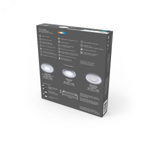 Светильник светодиодный ДВО 9 Вт 4000К 540 лм 220-240В IP20 D144х31мм монт d110мм Алюминий 2 режима работы фоновая подсветка Bubbles Gauss BL317