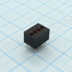 KM2520EG/4ID, Светодиодный модуль 4LEDх1,8мм/красный/617нм/8-16 мкд/40°
