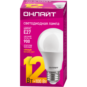 Лампа светодиодная 71 682 OLL-A65/А60-12-230-2.7K-E27 12Вт грушевидная 2700К тепл. бел. E27 1000лм 176-264В 71682