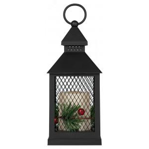 Светильник ERANY-DF02 новогодний светодиодный Сочельник черный 3*AАA 10*10*23 см Б0060488
