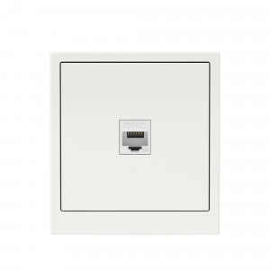 Компьютерная розетка RJ-45 без шторки, кат.6А одинарная,KANT, белая магнолия 7000673