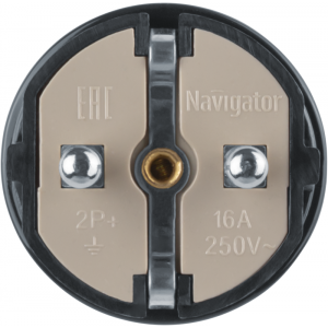 Вилка прямая 61 360 NCA-PL02-16A-E-BL с заземл. черн. Navigator 61360