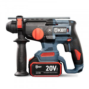 Перфоратор аккумуляторный HB-20-24 серия ПРОФИ, Перфоратор аккумуляторный 20V бесщеточный с максимальным размером оснастки SDS-Plus до 24 мм, 2 аккумуляторные батареи: Li-ion, 20 В/4Ач, зарядное устройство, кейс