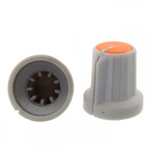 RR4836 (6MM КРУГ ОРАНЖ.), Ручка приборная RR4836 (6 мм круг оранж.), на вал с зубцами