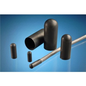 CAP24 BK078, Термоусадочные хвостовики и торцевые заглушки для кабелей .35in CAP 1PC BLACK