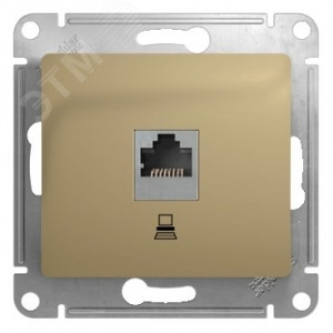 Розетка компьютерная 1-м СП Glossa RJ45 кат.5E механизм титан SE GSL000481K
