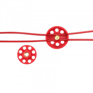 gwrL31CBL2,5, Блокиратор тросовый, стальной трос в ПВХ-оболочке, материал зажима – поликарбонат, длина троса – 2.5 м, диаметр троса – 4 мм, цвет – красный, 1 шт/упак