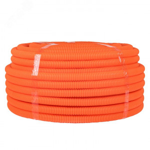 Труба гофр. ПНД с протяжкой d25 мм (75 м) оранжевая Plast tpnd-25-o
