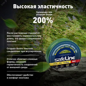 Изолента ПВХ зеленая 19мм 20м Safeline 9370