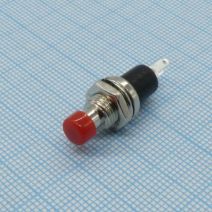 PB-05-7R-G, Кнопка без фиксации на замыкание 0.5А 250В круглая М7 -красный-