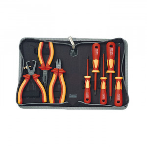 PK-2801, Набор диэлектрических инструментов до 1000В, 8 предметов в сумке на молнии