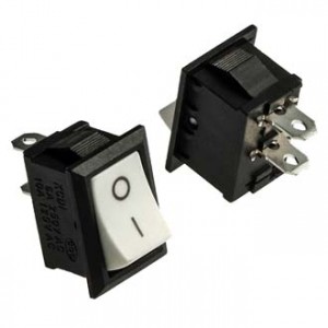 KCD1-101-C3-W/2P ON-OFF, Клавишный переключатель ON-OFF 2pin, 250В 6А