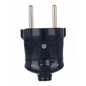 Вилка прямая ВПп20-02-Ст разборная без заземл. контакта 6А черн. EVP20-06-01-K02