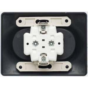 Розетка 2-м СП Glossa 16А IP20 250В без заземл. шоколад SE GSL000820