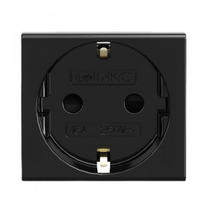 Розетка 1-м 2мод. Viva 16А IP20 2P+E с заземл. защ. шторки черн. 45205