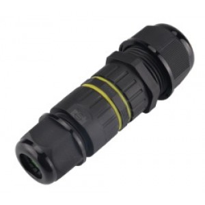 Муфта соединительная, 3 пол., 1 вх 3 вых, Муфта соединительная М25, кабель/кабель, 3 полюса, IP68, вход 1 кабель / выход 3 кабеля, винтовая фиксация провода, сечение провода: 0.5 - 6 мм кв., номинальные характеристики: 500 V; 32 A; пластик, цвет черный