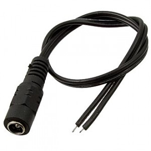 JR-F29A DC 5.5*2.1 MM 30CM, Разъем питания штырьковый DC 5.5*2.1 мм, гнездо на проводе 30 см