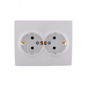 Розетка 2-м СП Karina с заземл. термопласт бел. 707-0200-127B