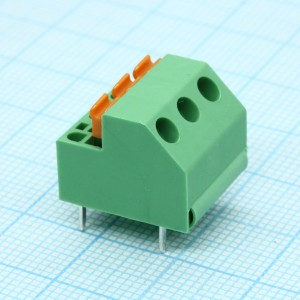 DG237-5.08-03P-14-00A(H), Нажимной безвинтовой клеммный блок 3 контакта. Зажим типа торцевой контакт. Серия DG237-5.08