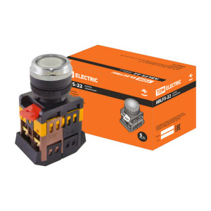 Кнопка ABLFS-22 прозрачн. d22мм неон/230В 1з+1р SQ0704-0033