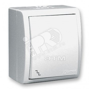 Переключатель проходной 1-кл. ОП 15 Aqua 10А IP54 винтов. зажим бел. 1594201-030, Выключатель одноклавишный проходной, IP54, 10А 250В, винтовой зажим, S15 Aqua, белый